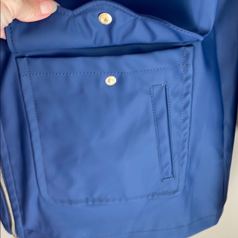NWT Kate Spade Scallop Pocket Hooded Rain Jacket Navy S - Picture 7 of 11